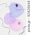 Watercolor drops with ink strokes. Digital art painting. 92826648