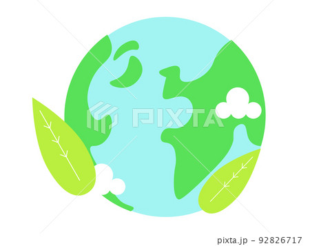 地球儀 エコ 自然 雲と葉 アイコン 背景透過 イラスト 地球儀 エコ 自然 雲と葉 アイコン 背景透過 イラスト 92826717