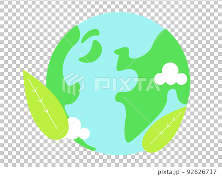 地球儀 エコ 自然 雲と葉 アイコン 背景透過 イラスト 地球儀 エコ 自然 雲と葉 アイコン 背景透過 イラスト 92826717