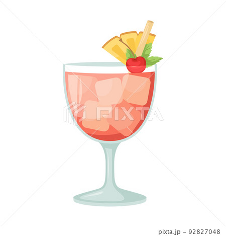 Vector illustration of a club alcoholic cocktail. Mai Tai 92827048