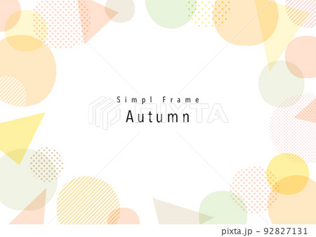 秋の色、手描き、抽象的、幾何学的な水彩風フレームデザイン 92827131