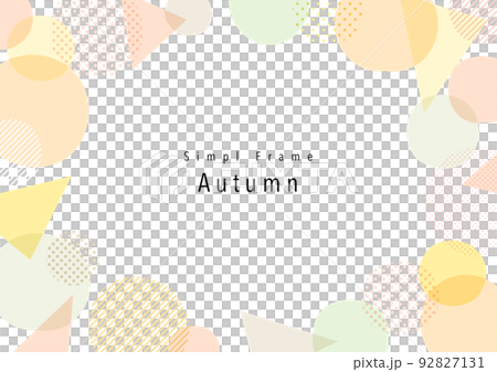 秋色、手繪、抽象、幾何水彩風格框架設計 92827131