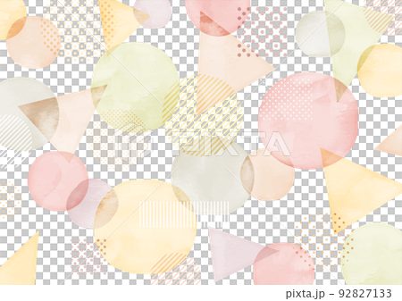 秋の色、手描き、抽象的、幾何学的な水彩風フレームデザイン 92827133