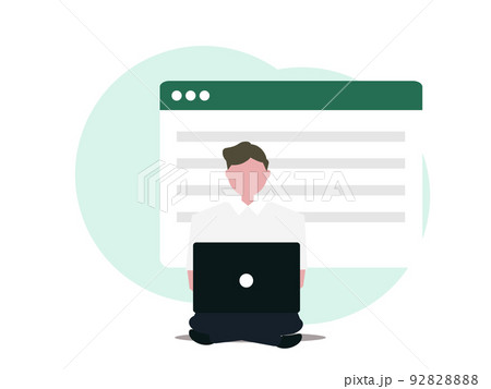 Webサイトを構築する男性 背景透過 Webサイトを構築する男性 背景透過 92828888