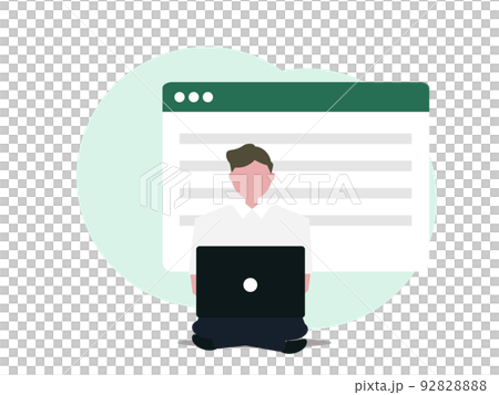Webサイトを構築する男性 背景透過 Webサイトを構築する男性 背景透過 92828888