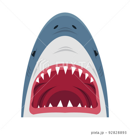 Shark open mouth cartoon vectorのイラスト素材 [92828893] - PIXTA