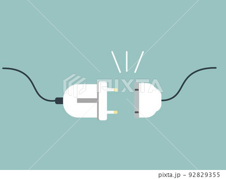 コンセントを抜く 節電 省エネ ベクターイラスト	 92829355
