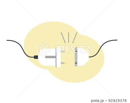 コンセントのプラグを抜く 節電 省エネ 背景透過 イラスト	 92829376