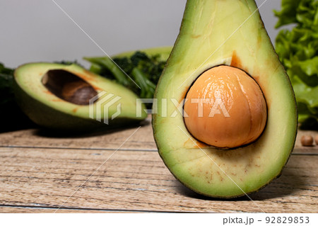 Ripe avocado. Products for the keto diet, gluten-free diet and proper nutrition for weight loss. 92829853