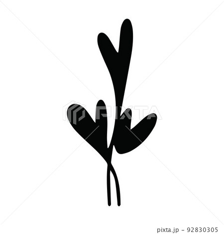 Heart plant icon abstract hand drawn flower line art symbol for nature, love, ecology and environment in a flat color glyph illustration 92830305