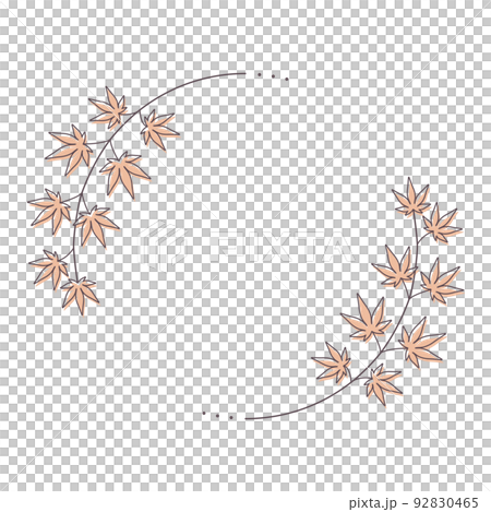 Autumn botanical frame material autumn leaves circle 92830465