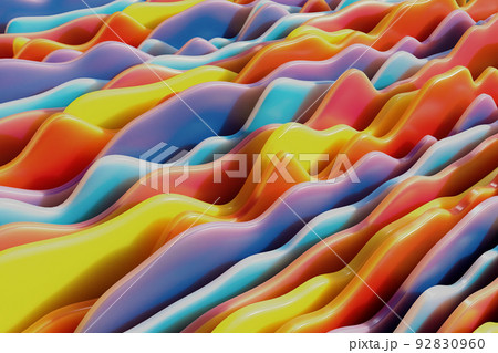 3D rendering Close-up shot of the stack of the colorful wax plate. 3D rendering Close-up shot of the stack of the colorful wax plate. 92830960