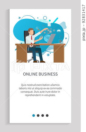 Worker Strategy, Online Business, Laptop Vector Worker Strategy, Online Business, Laptop Vector 92831417