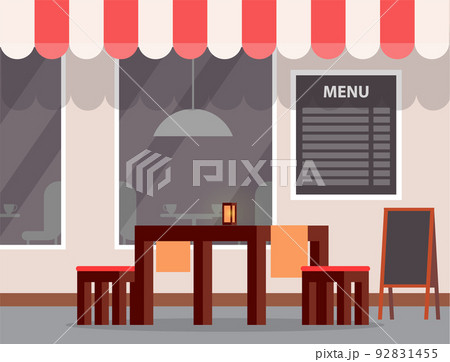 Outdoor Table and Menu, Cafe or Cafeteria Exterior 92831455