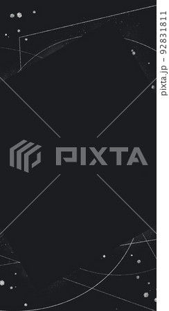 ダーク抽象フレーム）黒背景の中央に四角いスペース　縦長　幾何学的　銀色のグリッター　クリスマス　夜 92831811