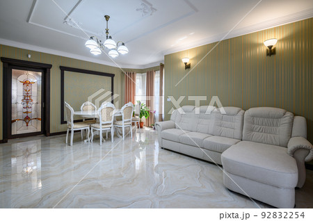 Classic living room interior design with marble floor 92832254