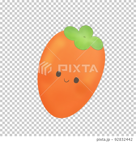 Hand-drawn style cute persimmon Hand-drawn style cute persimmon 92832442