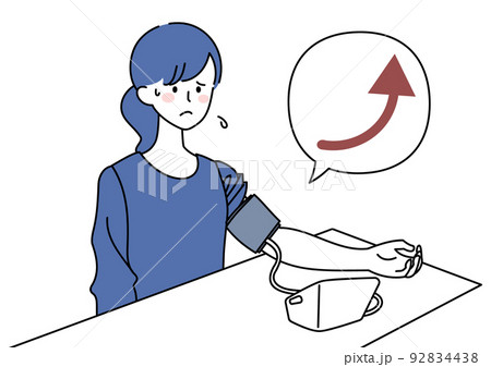 高すぎる血圧を気にする女性 高すぎる血圧を気にする女性 92834438