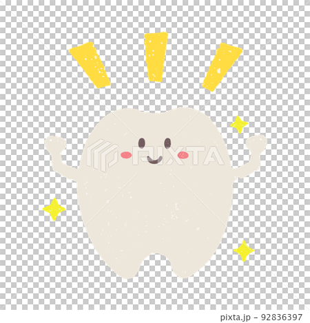 手繪健康牙齒人物 92836397