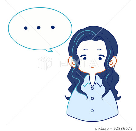 あっけにとられて無言になるスーツのシャツ姿の女の子のイラスト あっけにとられて無言になるスーツのシャツ姿の女の子のイラスト 92836675