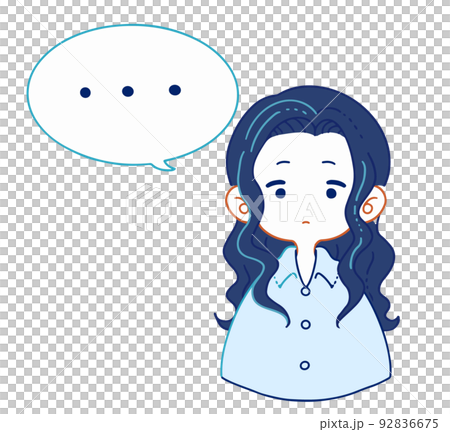 あっけにとられて無言になるスーツのシャツ姿の女の子のイラスト あっけにとられて無言になるスーツのシャツ姿の女の子のイラスト 92836675