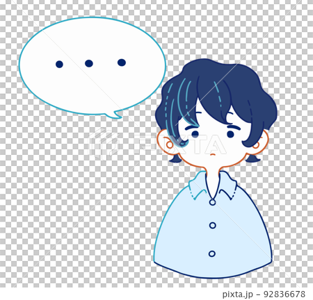 Illustration of a girl in a suit shirt who is dumbfounded 92836678