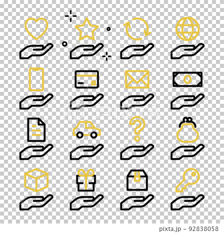 圖標集,各種東西漂浮在手掌上 圖標集,各種東西漂浮在手掌上 92838058