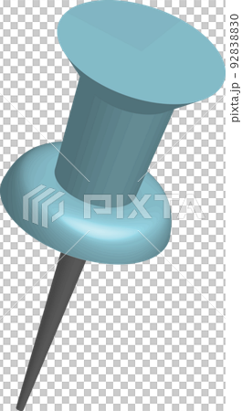 3D thumbtack push pin light blue 92838830