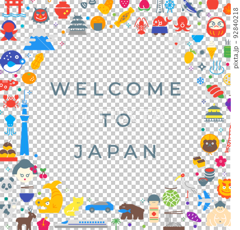 插圖素材：日式彩色圖標框（可更改線寬） 92840218