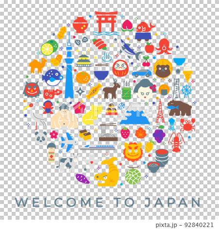 插圖素材：日式彩色圖標框（可更改線寬） 92840221