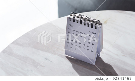 Calendar on marble table with copy space 92841465