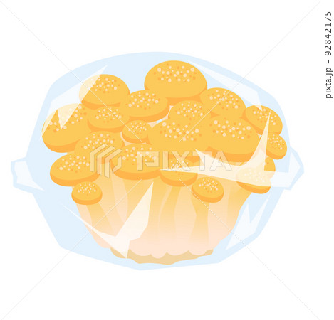 きのこイラスト　袋詰めされたシメジ 92842175
