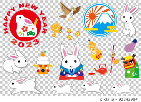 2023 Year of the Rabbit illustration set 2023 Year of the Rabbit illustration set 92842984