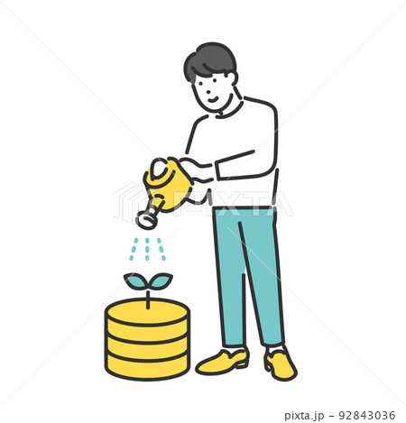 コイン・ポイント・お金を育てるイメージイラスト素材 92843036