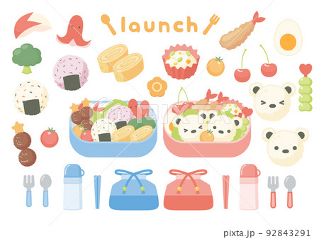 かわいいおにぎりのお弁当セット かわいいおにぎりのお弁当セット 92843291