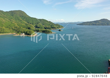 熊本県天草市の宮野河内湾の港湾の空撮 熊本県天草市の宮野河内湾の港湾の空撮 92847648