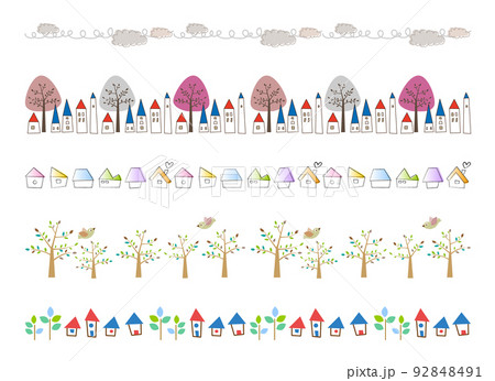 飾り罫セット-風景 92848491