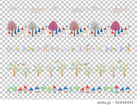 飾り罫セット-風景 92848491