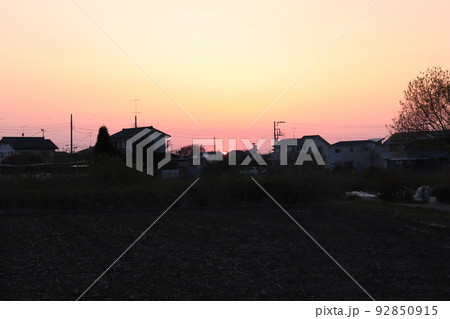 埼玉県蓮田市貝塚の夕景 埼玉県蓮田市貝塚の夕景 92850915