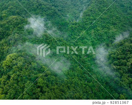 Aerial view of beautiful forest mountain landscape Aerial view of beautiful forest mountain landscape 92851367