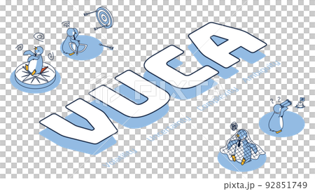 Penguin representing VUCA (variability, uncertainty, complexity and ambiguity) in marketing terms 92851749