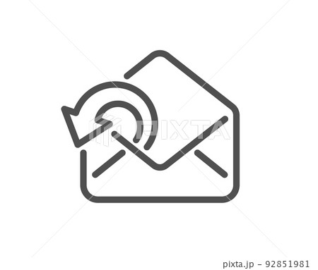 Send Mail download line icon. Sent Messages correspondence sign. E-mail symbol. Quality design element. Linear style send Mail icon. Editable stroke. Vector 92851981