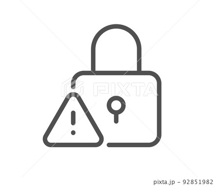 Lock line icon. Padlock warning sign. Security access symbol. Quality design element. Linear style lock icon. Editable stroke. Vector 92851982