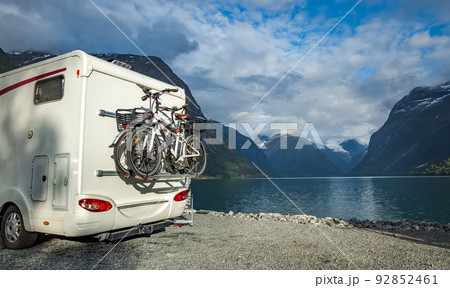 Family vacation travel RV, holiday trip in motorhome 92852461