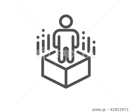 Augmented reality line icon. VR simulation sign. 3d person symbol. Quality design element. Linear style augmented reality icon. Editable stroke. Vector 92852971