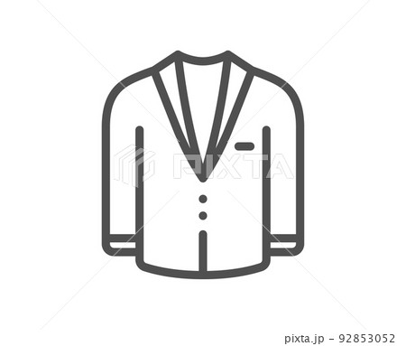 Suit line icon. Menswear clothing sign. Business wear symbol. Quality design element. Linear style suit icon. Editable stroke. Vector Suit line icon. Menswear clothing sign. Business wear symbol. Quality design element. Linear style suit icon. Editable stroke. Vector 92853052