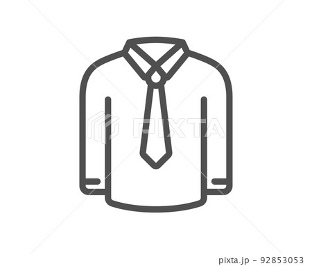 Shirt line icon. Male dress shirt sign. Business wear symbol. Quality design element. Linear style shirt icon. Editable stroke. Vector Shirt line icon. Male dress shirt sign. Business wear symbol. Quality design element. Linear style shirt icon. Editable stroke. Vector 92853053