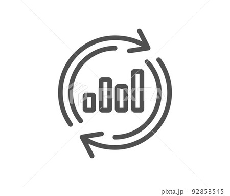 Chart line icon. Update Report graph or Sales growth sign. Analysis and Statistics data symbol. Quality design element. Linear style update data icon. Editable stroke. Vector Chart line icon. Update Report graph or Sales growth sign. Analysis and Statistics data symbol. Quality design element. Linear style update data icon. Editable stroke. Vector 92853545