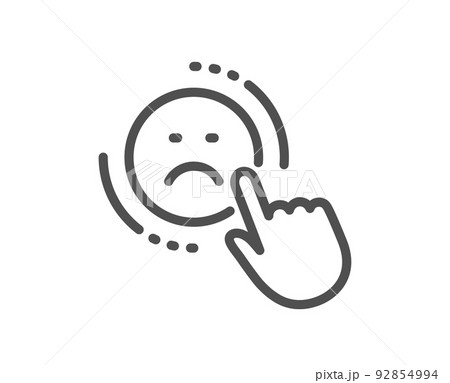 Dislike line icon. Negative feedback rating sign. Customer satisfaction symbol. Quality design element. Linear style dislike icon. Editable stroke. Vector Dislike line icon. Negative feedback rating sign. Customer satisfaction symbol. Quality design element. Linear style dislike icon. Editable stroke. Vector 92854994