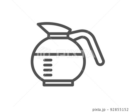 Coffeepot line icon. Coffee Hot drink sign. Brewed fresh beverage symbol. Quality design element. Linear style coffeepot icon. Editable stroke. Vector Coffeepot line icon. Coffee Hot drink sign. Brewed fresh beverage symbol. Quality design element. Linear style coffeepot icon. Editable stroke. Vector 92855152